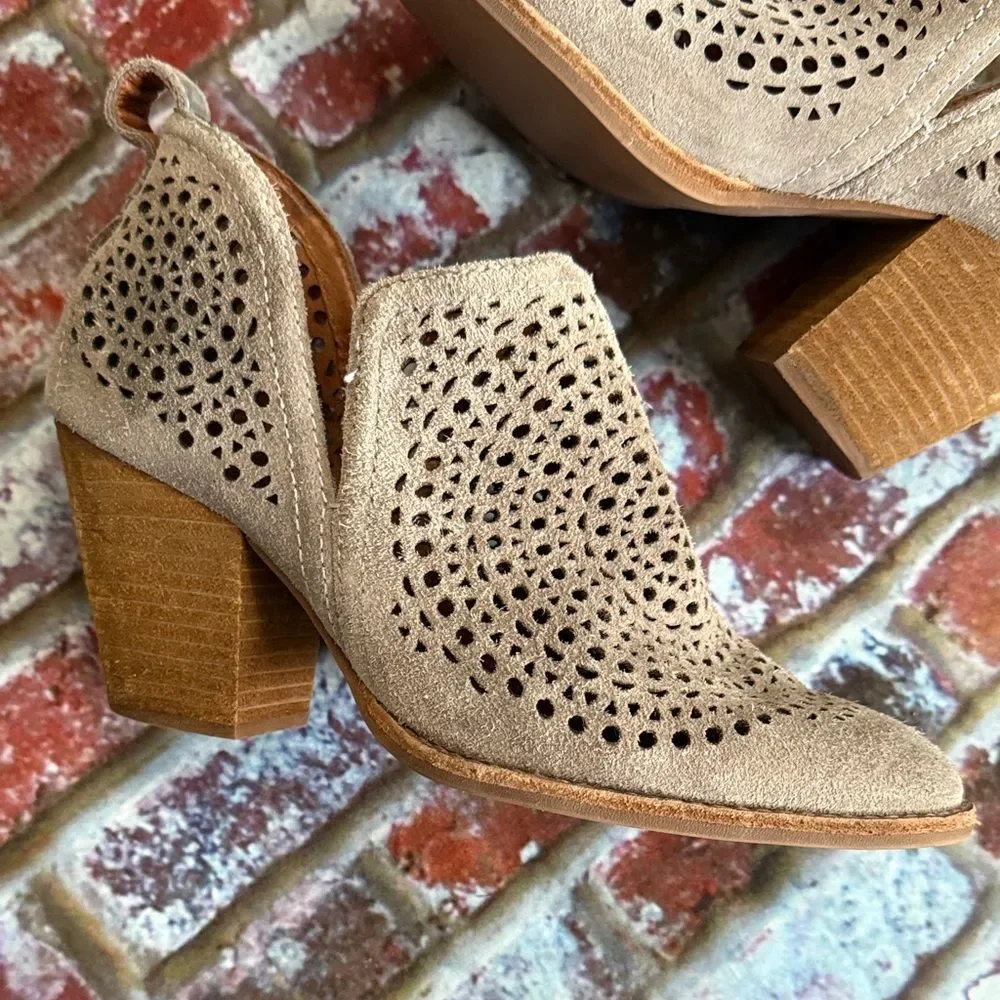 Jeffrey Campbell Taupe Cutout Ankle Booties